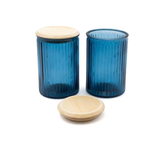 Other - 2pk LG Glass Storage with lid 5.12 Inch (H) x 3.38 Inch x 3.38 Inch